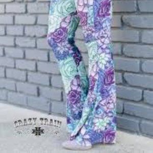 Crazy Train Cactus Bell Bottoms